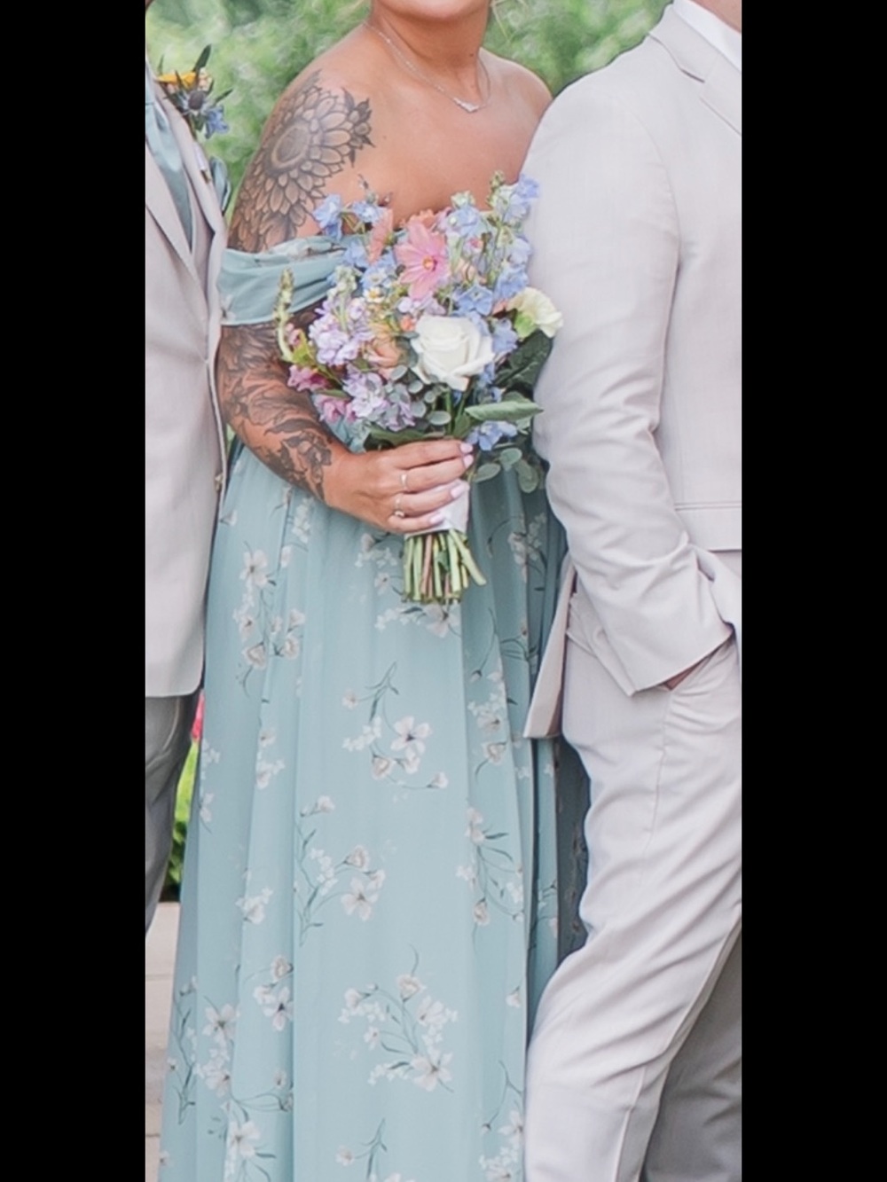Birdy Grey Dusty Sage Floral Bridesmaid Gown
